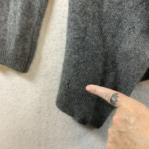 Womens Cashmere‎ Waterfall Open Cardigan Sweater Sz M/L Gray Quiet Luxury Comfy - Picture 2 of 11